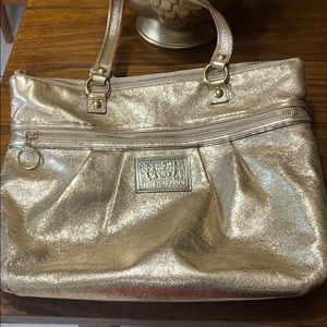 Authentic Coach Poppy metallic gold tote